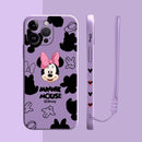 Capinha Iphone Mickey Mouse e Minnie - Case de Alta Proteção e Com Cordão de Brinde