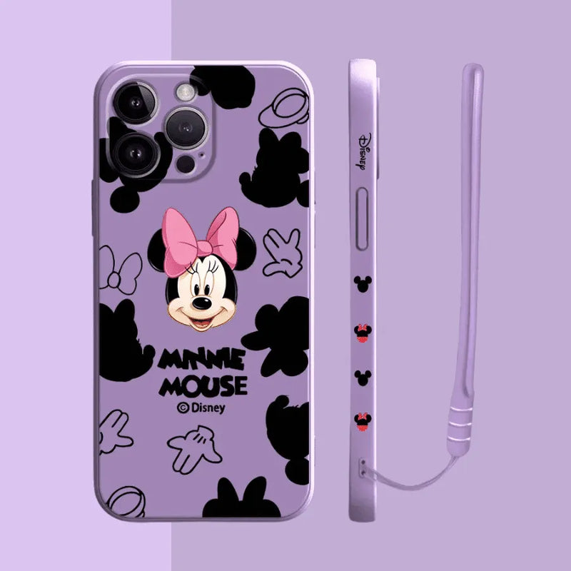 Capinha Iphone Mickey Mouse e Minnie - Case de Alta Proteção e Com Cordão de Brinde