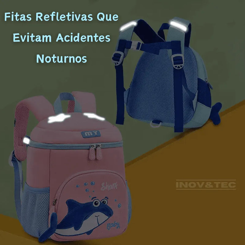 Mochila Infantil Bebê Tubarão - Mergulhe Nos Estudos