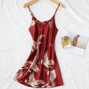 Pijama Feminino OrientalFly Conjunto Camisola e Roupão Em Seda Gelo | Toque De Seda Confortável