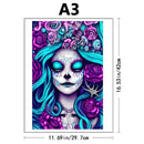 Quebra-Cabeça De Madeira Inova WOOD PUZZLE - Caveira Mexicana Azul | Diversão Com Diversos Benefícios