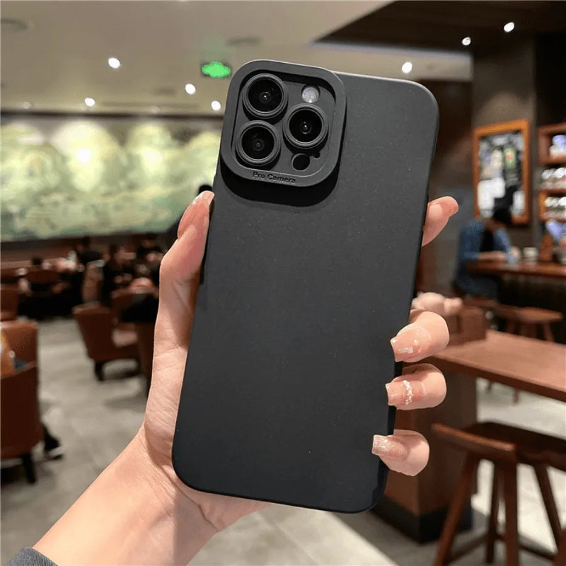Capinha de Celular para IPhone em Silicone com proteção 360º para as lentes da Câmera Matte Anti-Impacto Câmera Pro