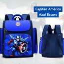 Mochila Escolar Infantil Premium com Almodas Respiráveis Super heróis Capitão América e Homem Aranha