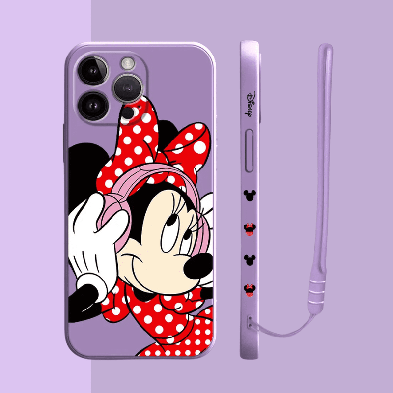 Capinha Iphone Casal Mickey e Minnie Músicos - Case de Alta Proteção e Com Cordão de Brinde