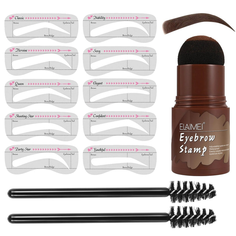 Kit Carimbo, Moldes e Escovinhas para Sobrancelha Eyebrow Shape