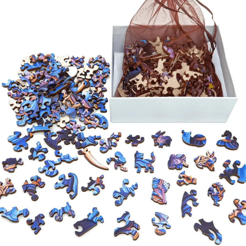 Quebra-Cabeça De Madeira Inova WOOD PUZZLE - Elefante e Seu Filhote | Diversão Com Diversos Benefícios