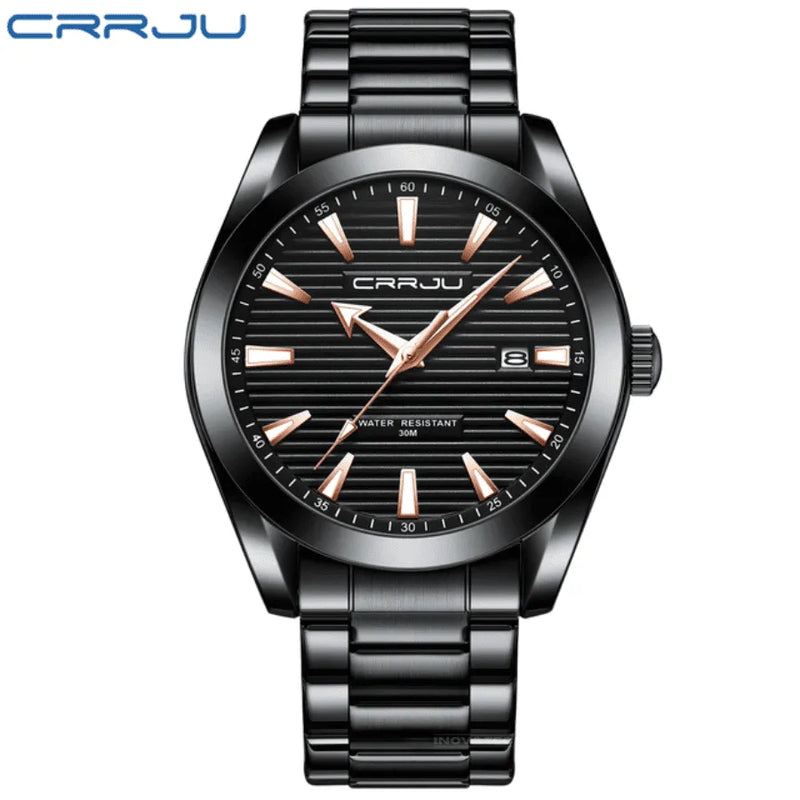 Relógio Masculino CRRJU "Deep Sea" Em Aço Inoxidável, Com movimento de Quartzo e Resistente a Água 30M