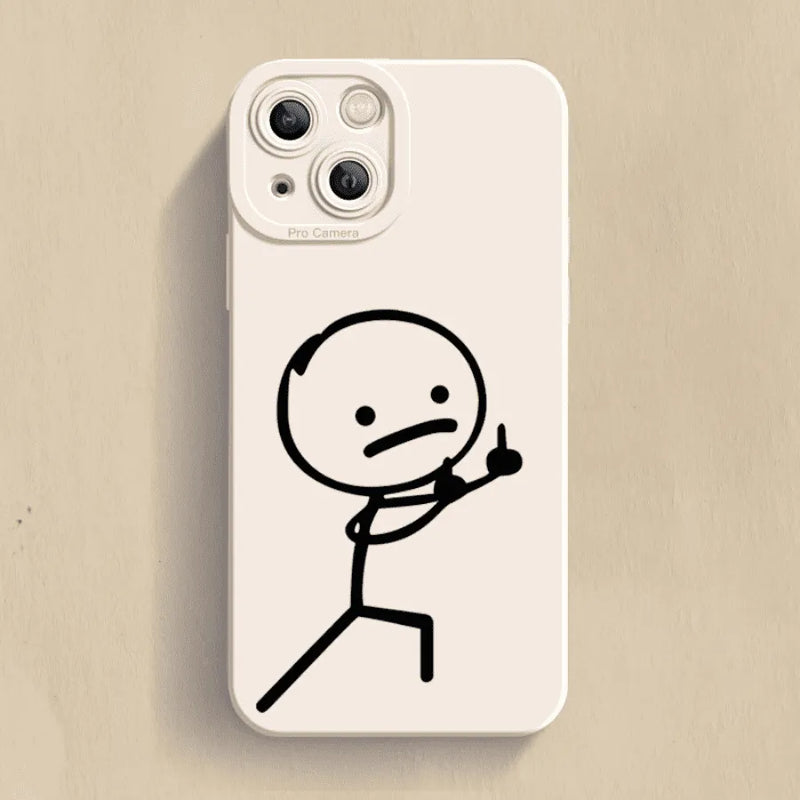 Capinha Iphone Stick Man Dedo Do Meio De Silicone - Case de Alta Proteção e Resistência