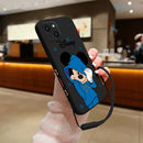 Capinha de Celular para Iphone com Cordão de Brinde de Casal Mickey e Minnie