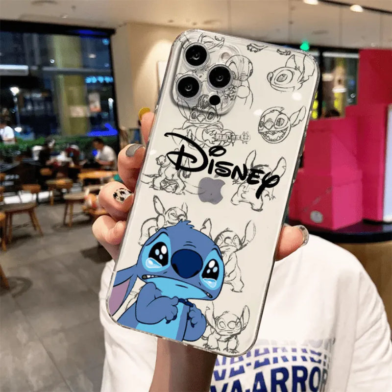 Capinha Love Stitch Disney para Iphone - Case Translúcida De Alta Proteção