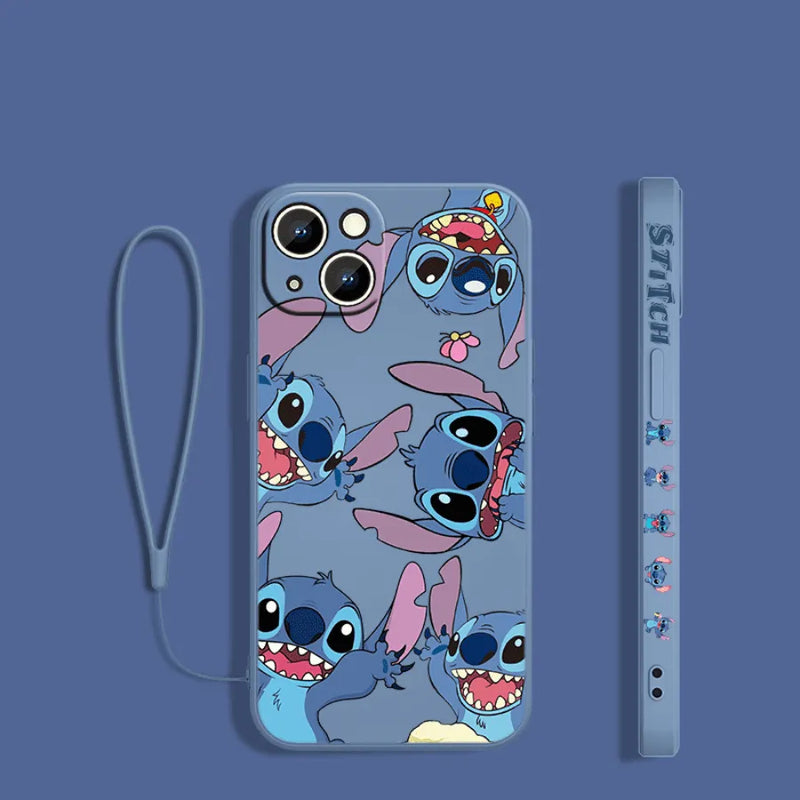 Capinha de Celular em Silicone para Iphone com Cordão Disney "Cade O Stich?"