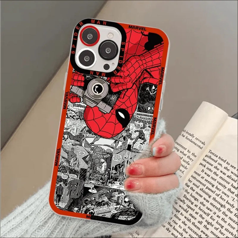 Capinha de Celular para Iphone Homem Aranha Quadrinhos Marvel