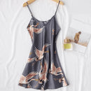 Pijama Feminino OrientalFly Conjunto Camisola e Roupão Em Seda Gelo | Toque De Seda Confortável