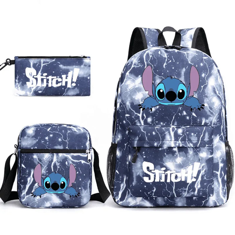 Kit Escolar Infantil Mochila + Lancheira e Estojo Lilo Stitch Lovers