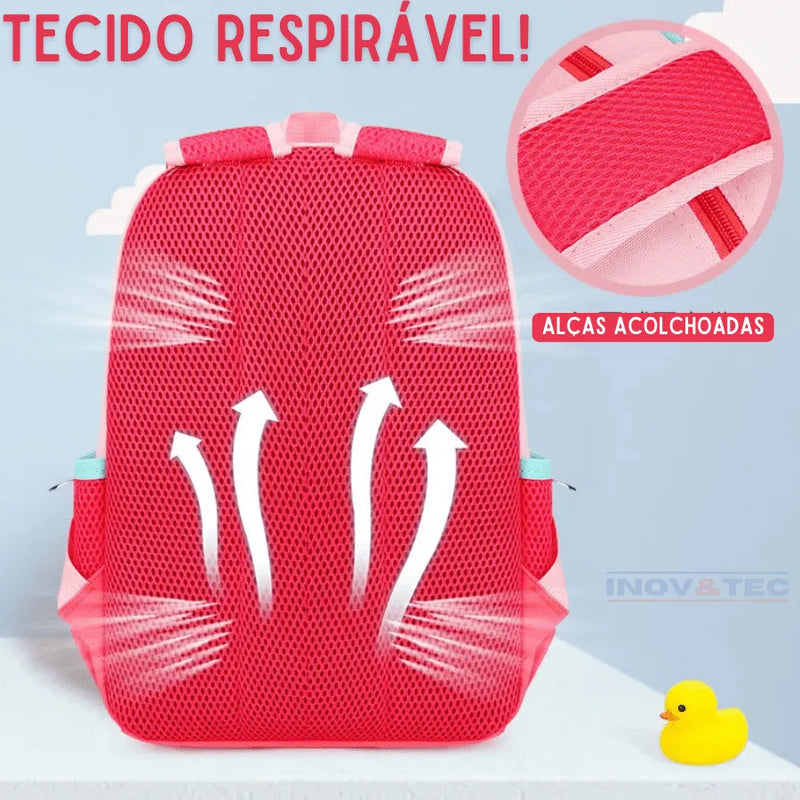 Mochila Infantil Com Bolso Frontal Duplo - Tudo o Que Precisar Cabe em uma Mochila Leve