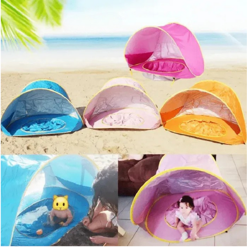 Barraca de Praia Infantil com Piscina e Proteção UV DIVERSÃO TOTAL