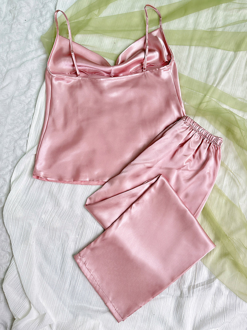 Pijama Feminino Luxury - Conjunto Calça e Camisa Em Seda Gelo Premium | Toque De Seda Super Confortável