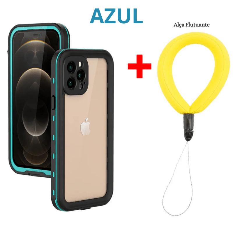Capinha de Celular para IPhone 100% à Prova D'água e proteção Anti-Impacto com Bracelete Flutuante