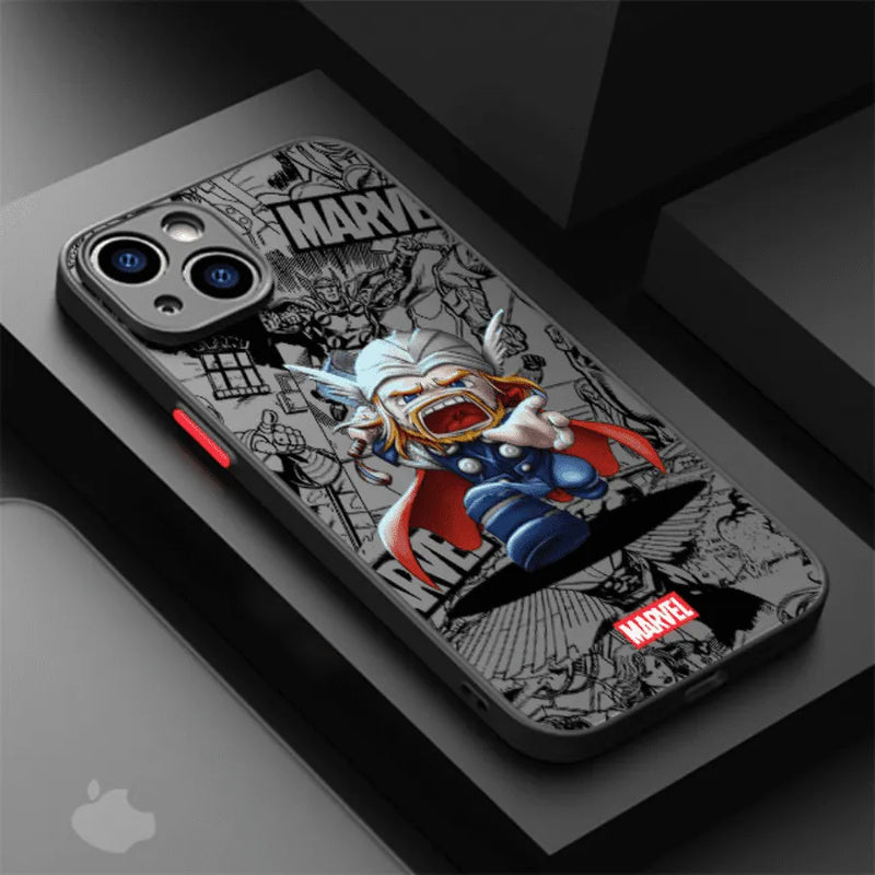 Capinha de Celular para Iphone Marvel Superheroes Cartoon Style