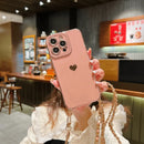 Capinha de Celular para Iphone com Cordão Love Heart Necklace