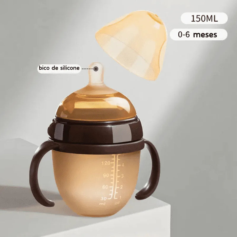 Mamadeira em Silicone Livre de BPA que Simula Seio Materno com Textura De Pele e Sistema Anti-Engasgo
