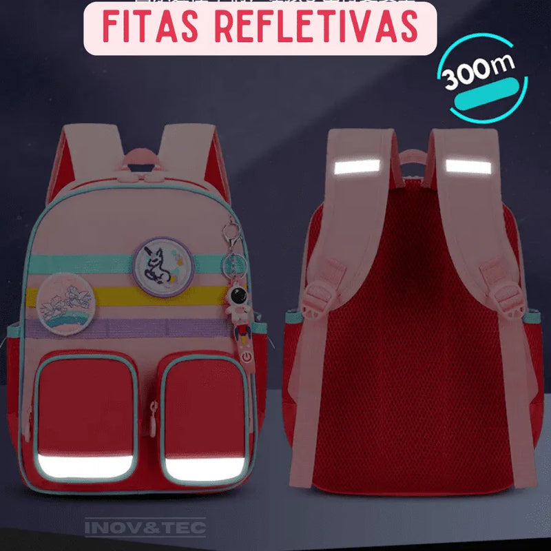 Mochila Infantil Com Bolso Frontal Duplo - Tudo o Que Precisar Cabe em uma Mochila Leve