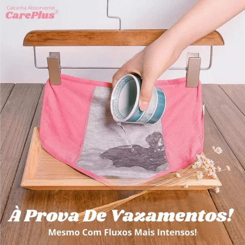 Calcinha Absorvente Protetora CarePlus® + Coletor Menstrual de Brinde [Leve 5 Pague 4]