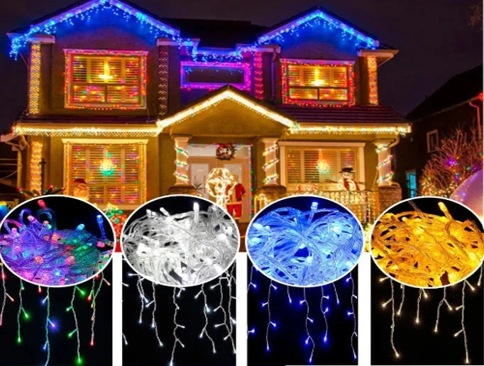 Cordão de Luz Natalina 9m Pisca Pisca com 100 LED e 8 Funções