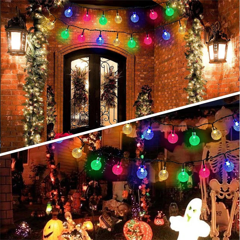 Guirlanda de Luzes LED 10m com 40 Bolas de Cristal Festiva