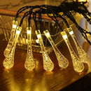 Luzes de Fadas Cristal Impermeáveis 15m - Gotas de Água Natalinas