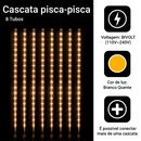 Cascata de Luzes LED Meteoros de Natal - 8 Tubos 50cm