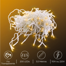 Cortina de Pisca Pisca estilo Cascata 5,5m 200 LEDs Resistentes a Água