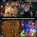 Guirlanda de Luzes LED 10m com 40 Bolas de Cristal Festiva