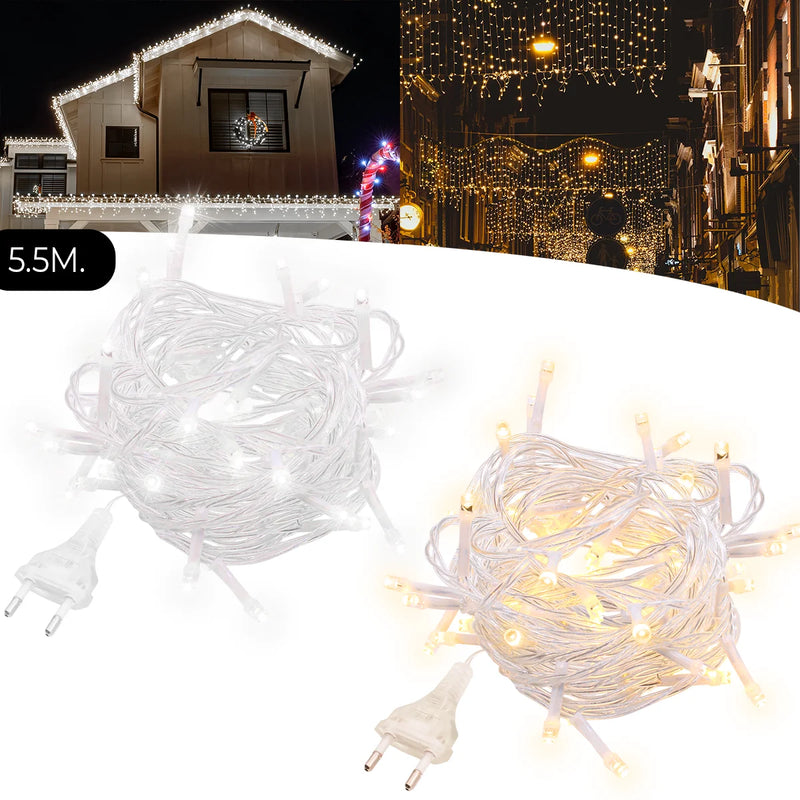 Cortina de Pisca Pisca estilo Cascata 5,5m 200 LEDs Resistentes a Água