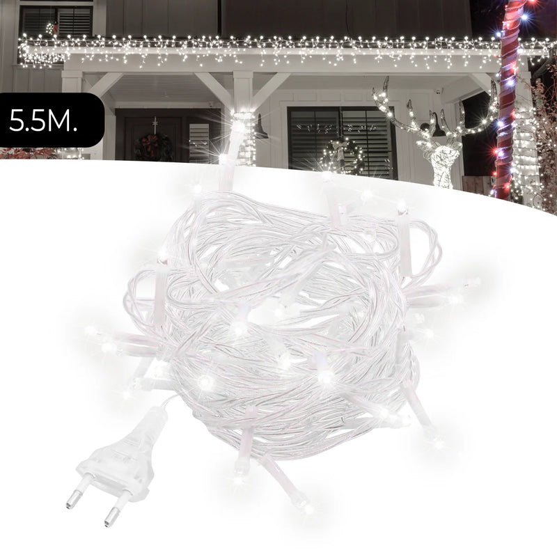 Cortina de Pisca Pisca estilo Cascata 5,5m 200 LEDs Resistentes a Água