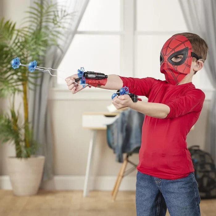 Luva Lança Teia com até 15 Projéteis + Alvo para Crianças do Homem Aranha Super Strike