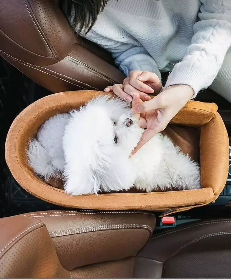 Cadeirinha Pet de Carro Portátil em Algodão para Cachorros e Gatos Cão-Cuidado