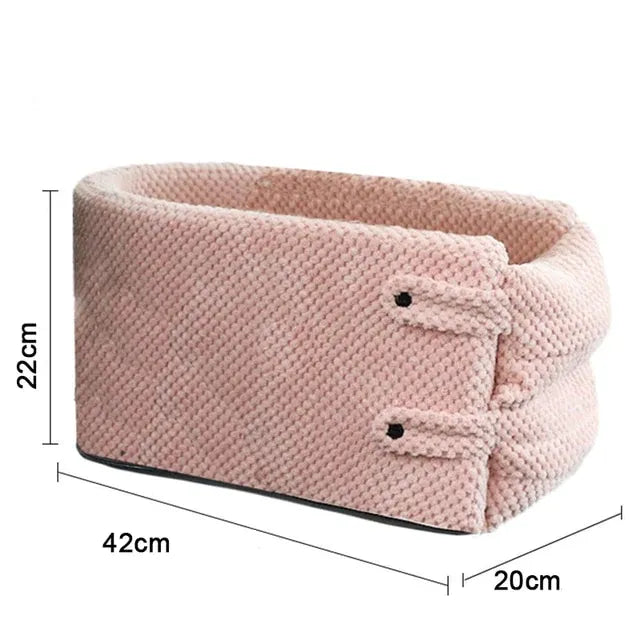 Cadeirinha Pet de Carro Portátil em Algodão para Cachorros e Gatos Cão-Cuidado