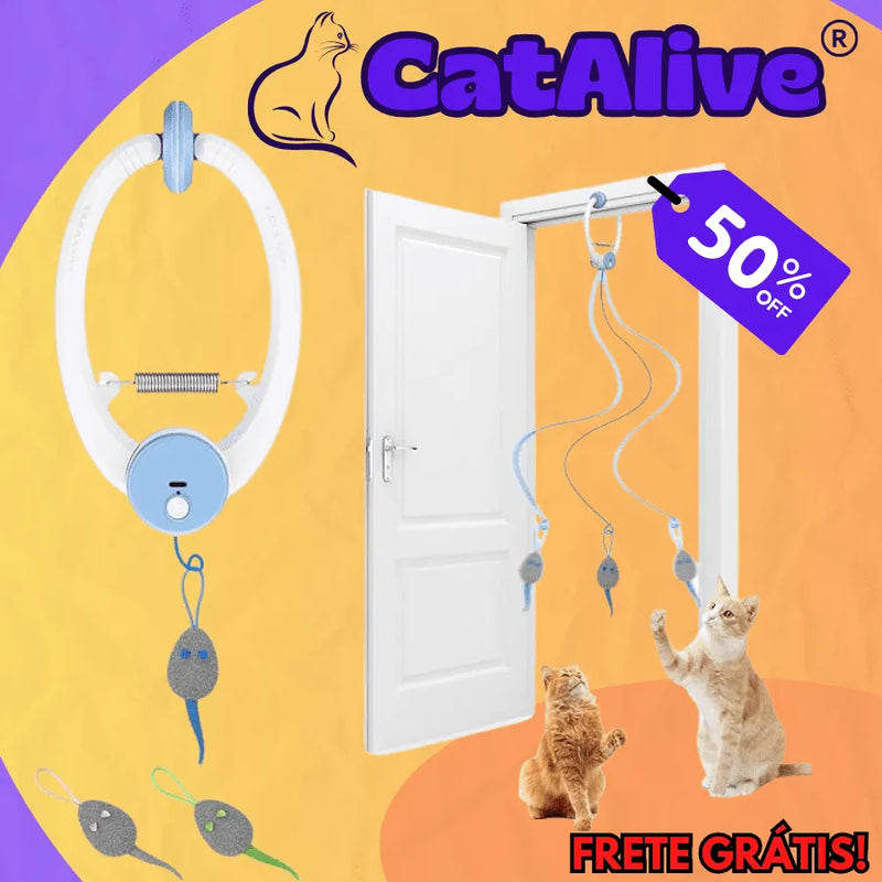 Brinquedo Interativo Para Gatos CatAlive Recarregável - Prenda Na Sua Porta, Aperte Um Botão e Faça seu Gato Mais Feliz ! [PROMOÇÃO DE LANÇAMENTO 50% OFF POR TEMPO LIMITADO]