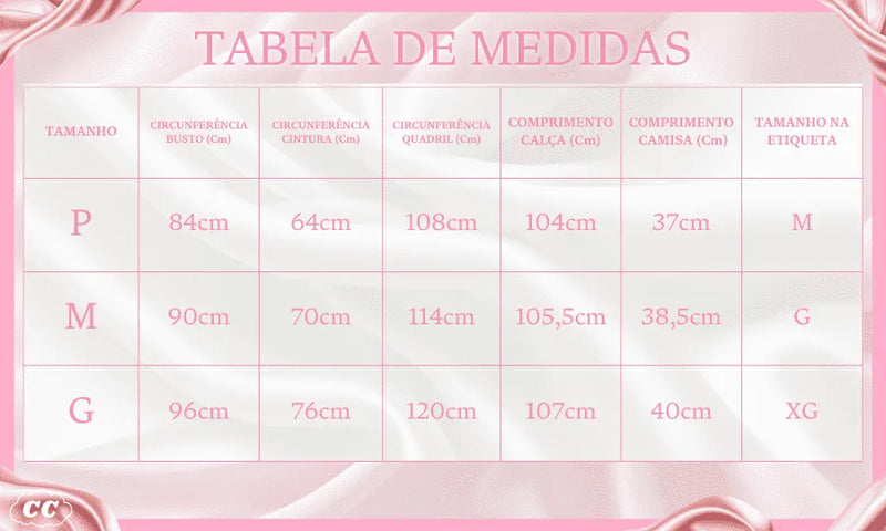 Pijama Feminino Baby Girl Conjunto Com Calça | Tecido Leve e Confortável