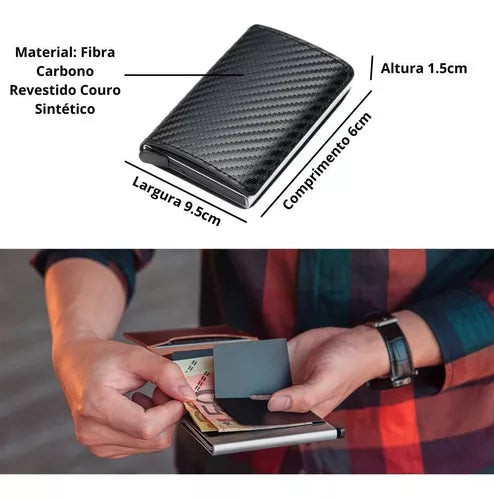 Carteira Porta cartões com Tecnologia Anti Furto e Design Moderno SlimPro