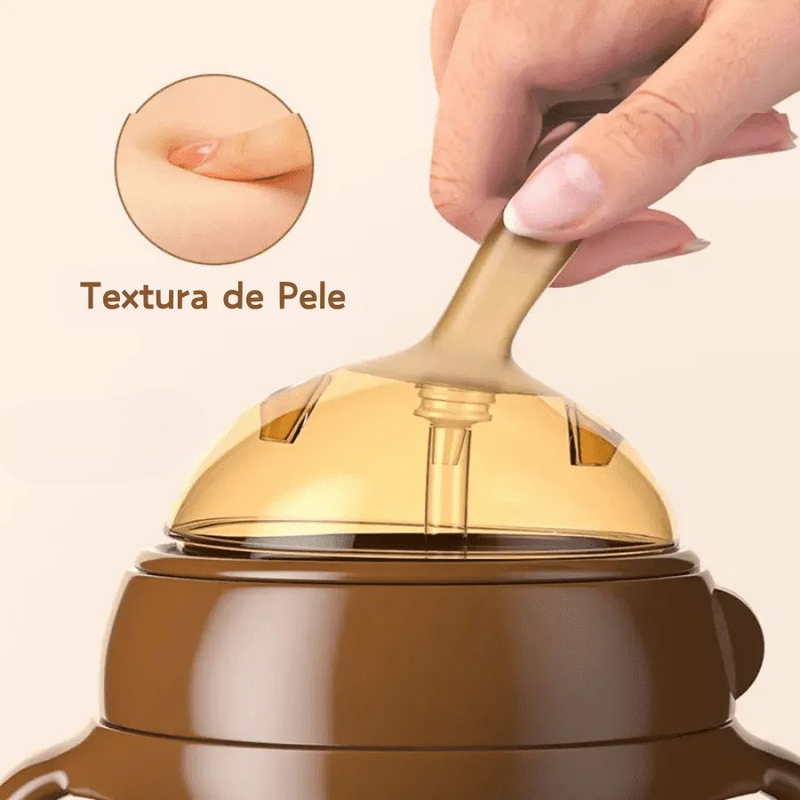 Mamadeira em Silicone Livre de BPA que Simula Seio Materno com Textura De Pele e Sistema Anti-Engasgo