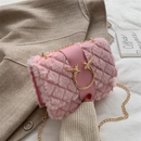 Bolsa Feminina Transversal de Veludo em Couro PU WINTER PATTY