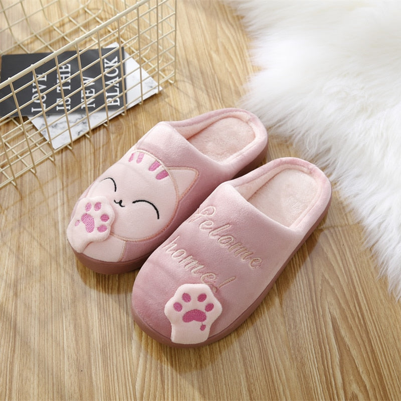 Pantufa Quentinha de Gatinho com Sola Antiderrapante para o Inverno e Dias Frios Welcome Home