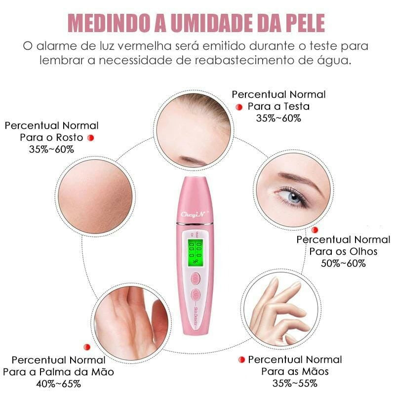 Analisador De Pele Digital Bioimpedância Oleosidade e Umidade