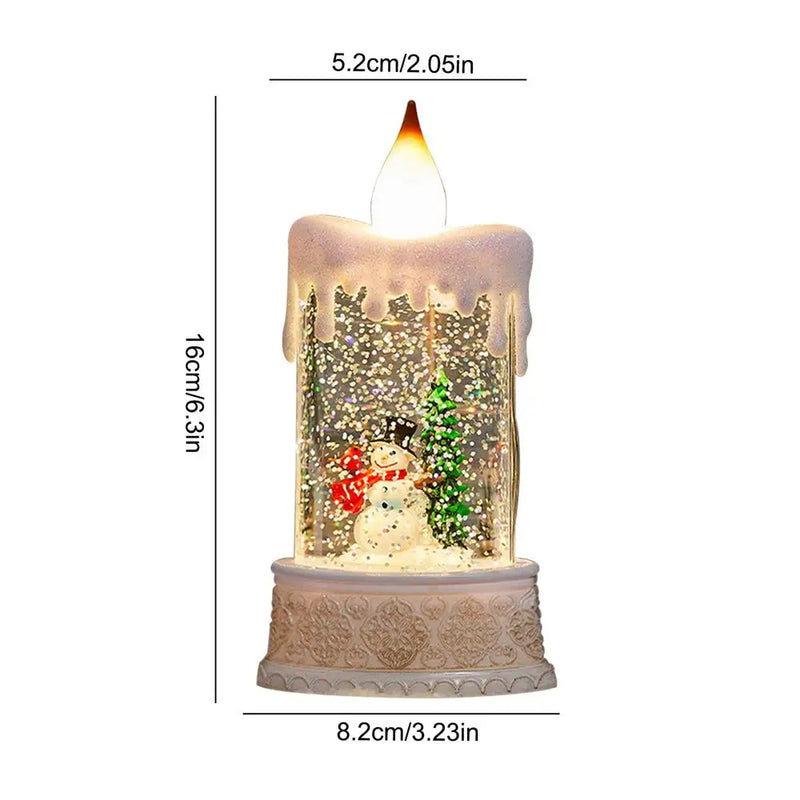 Vela Globo de Neve Natalina Alimentada por Bateria