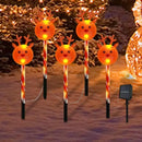 Kit com 5 Estacas Natalinas Iluminadas LED à Energia Solar