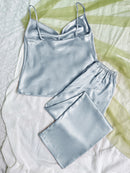 Pijama Feminino Luxury - Conjunto Calça e Camisa Em Seda Gelo Premium | Toque De Seda Super Confortável