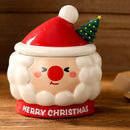 Canecas em Cerâmica com Tampa e Colher Papai Noel