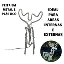 Armação Rena de Natal com 112 LEDs Brancos para Jardim 127v